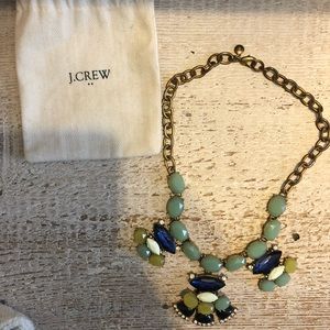 J Crew stone necklace, teal and blue